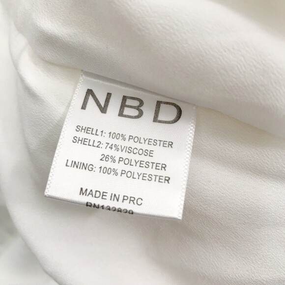 NBD Dress S White Straps Back Keyhole Mesh Skirt NWT minimalist party beachy - Picture 6 of 8